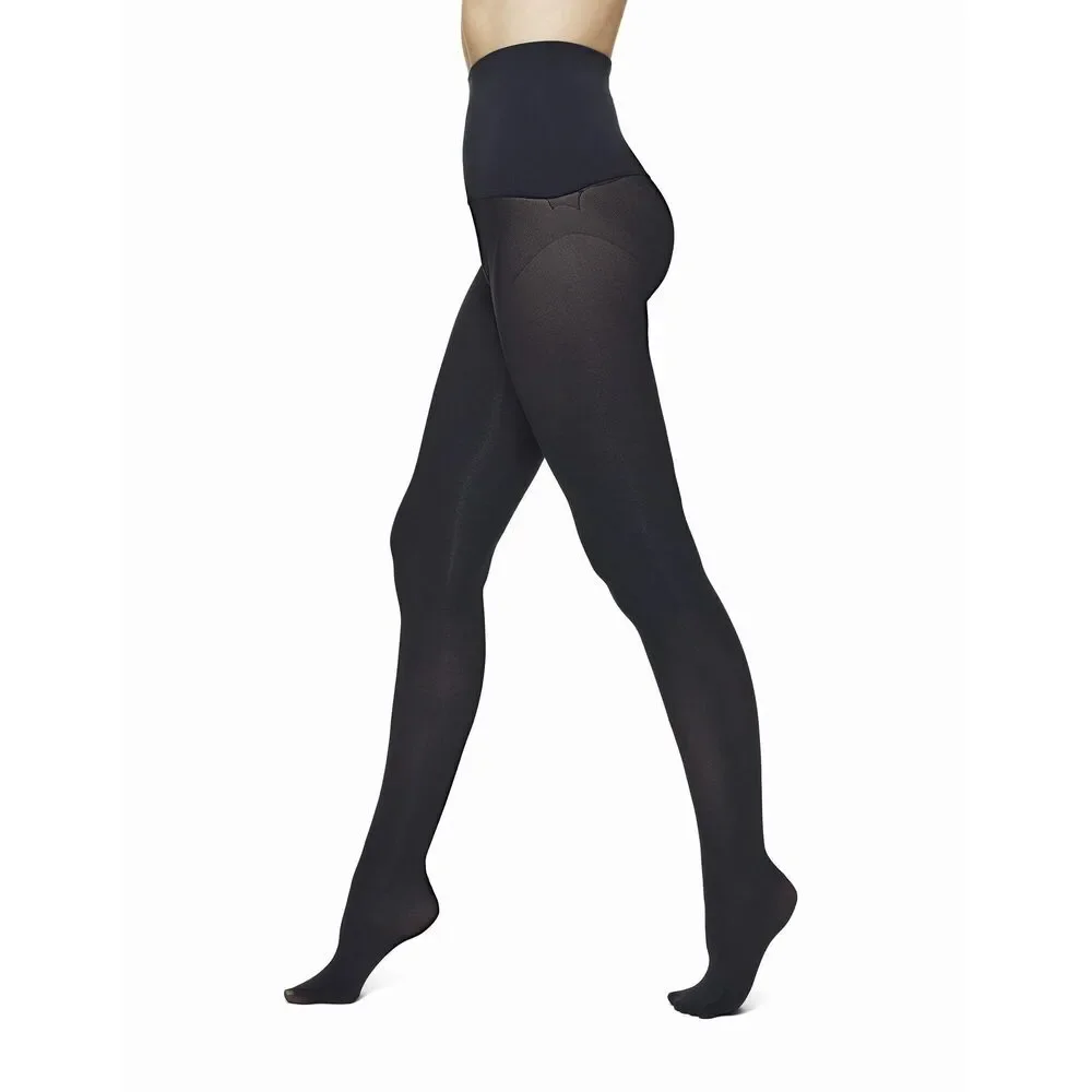 HUE Women's Tights Yoga Waistband Black 4 New